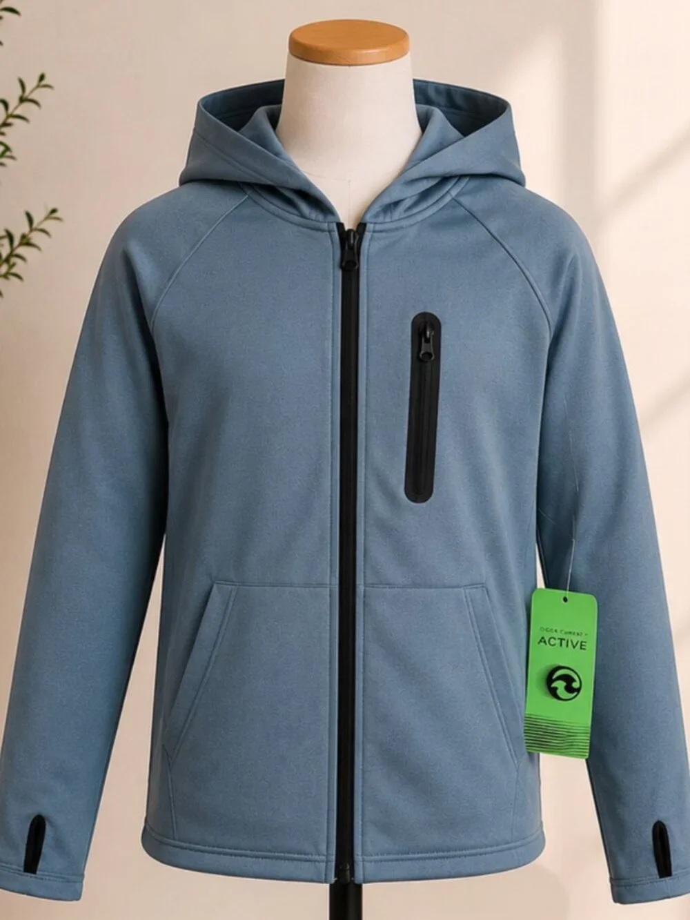Ocean Current Active Boys 2-Piece Performance Set Gray Hoodie & Shorts Size M